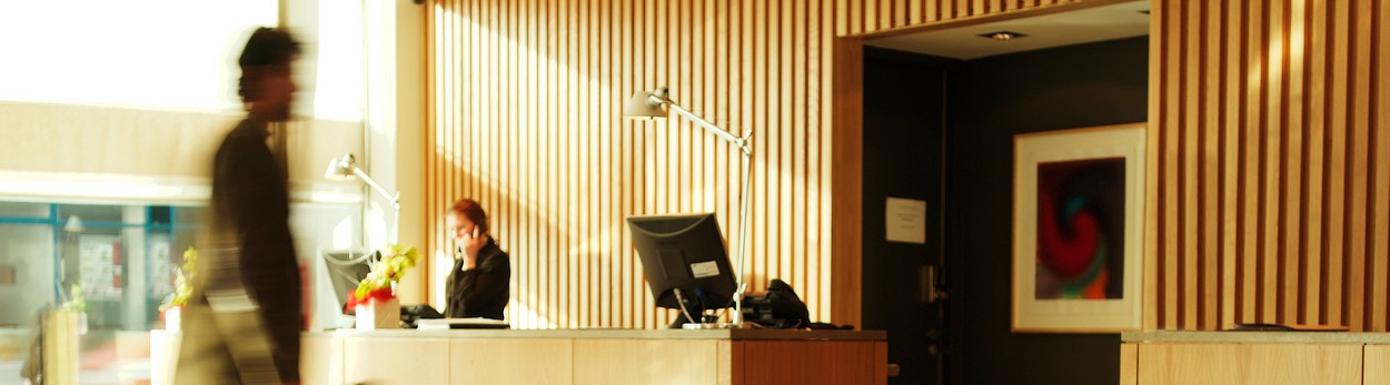 Commercial security systems and services used in a modern business.